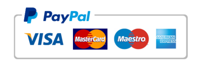 Pagamenti sicuri: PayPal, Visa, Mastercard, American Express